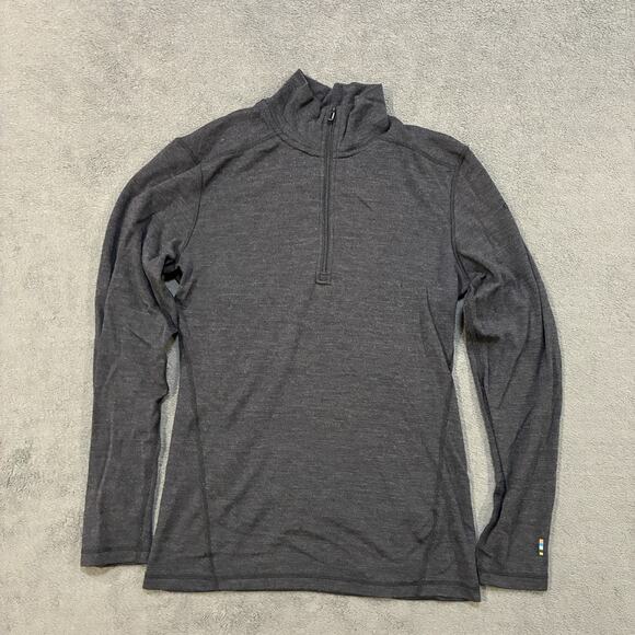 Smartwool Tops - Smartwool Dark Gray Merino Wool Blend Quarter Zip Baselayer Women's Size Small